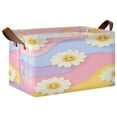 thumbnail image 1 of Foldable Storage Basket Waterproof Fabric Features Metal Frame + Hollow Board Support For Clothing and Toy Storage Mediumx1 Cute Adorable Smiling Daisies, 1 of 8