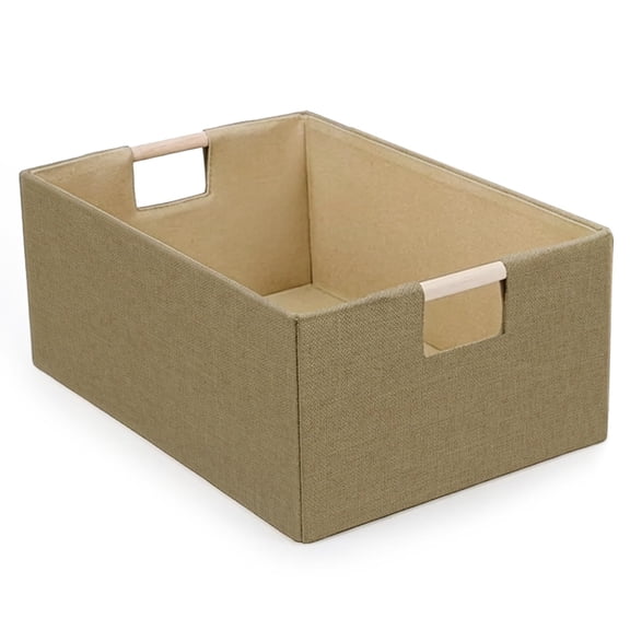 Foldable Storage Basket for Shelves, Decorative Storage Bin with Handles, Small Organizer Cube for Closet