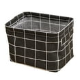 thumbnail image 1 of Foldable Storage Baskets with Handles, Cotton Linen Waterproof Decorative Organizer Bins for Home & Nursery Use(Black,Regular), 1 of 4