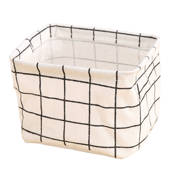 Foldable Storage Baskets with Handles, Cotton Linen Waterproof Decorative Organizer Bins for Home & Nursery Use(White,Regular)