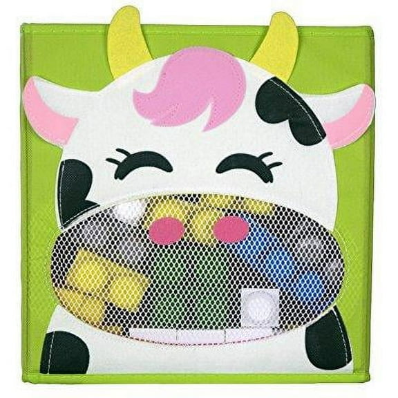 Foldable Storage Bin Containers - Collapsible Cube Bins with See Through Mouth! - Great Non Plastic Box Cubes for Kids, Toys, Nursery, Wall Organizer, dcor, etc. - Safe, Stain-Resistant, Fun