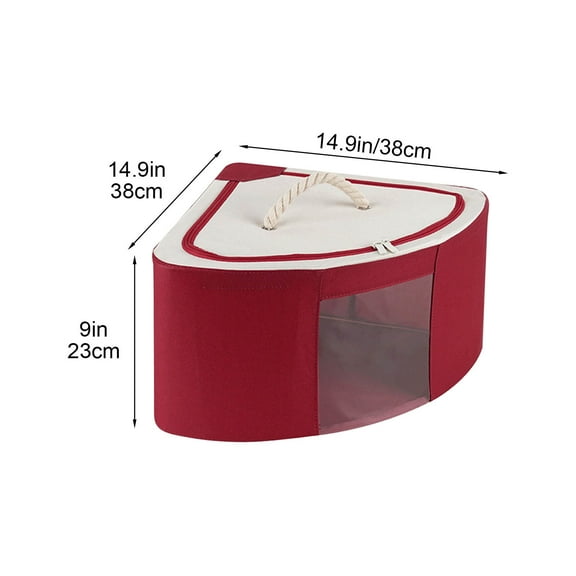Foldable Storage Bins Cubes Boxes with Lid, Triangle Corner Collapsible Fabric Storage Box orner Fabric Storage Organizer,Space Saving Corner Storage Container for Closet Bedroom