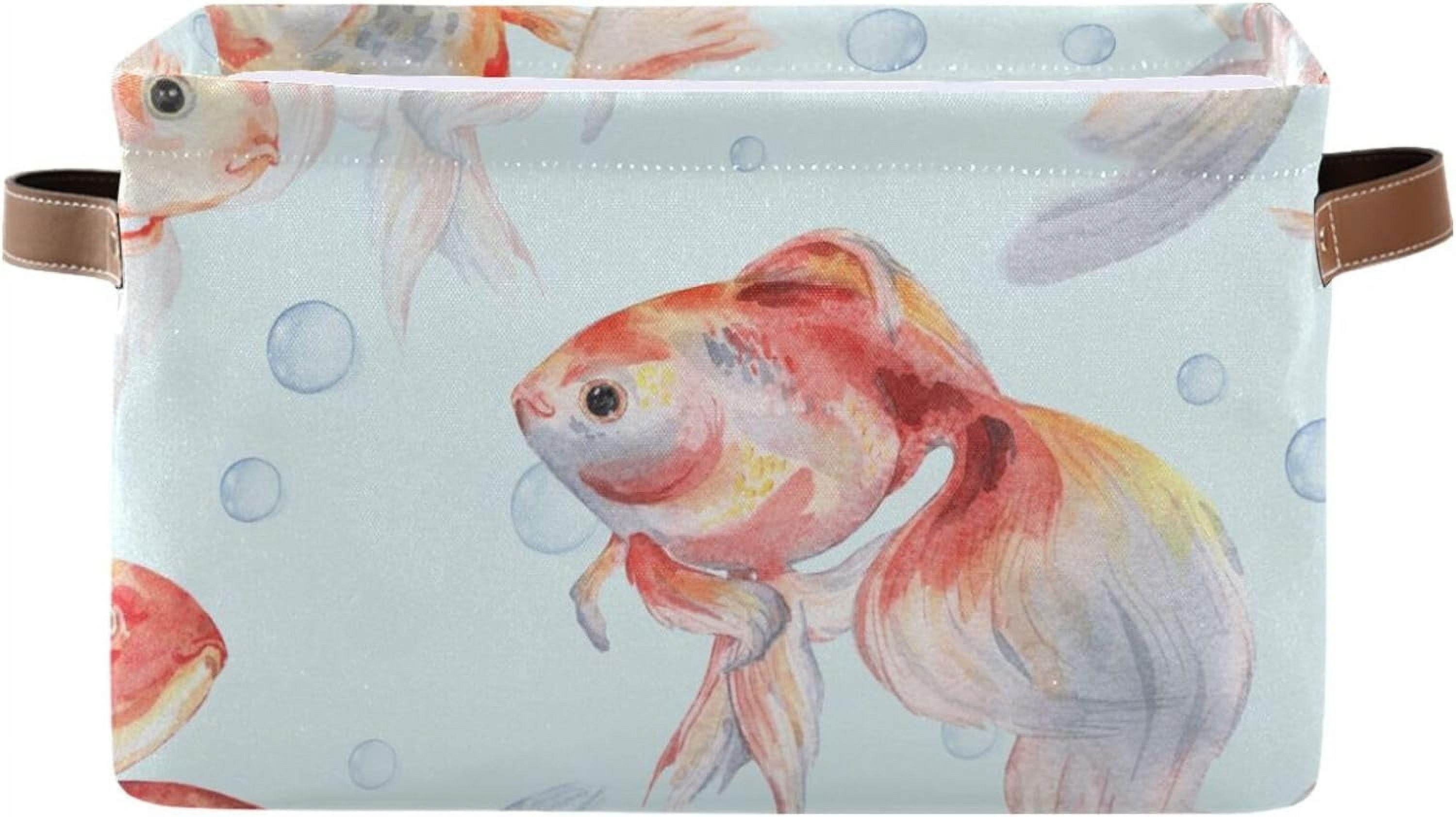 Foldable Storage Bins Goldfish Bubbles Fabric Storage Baskets