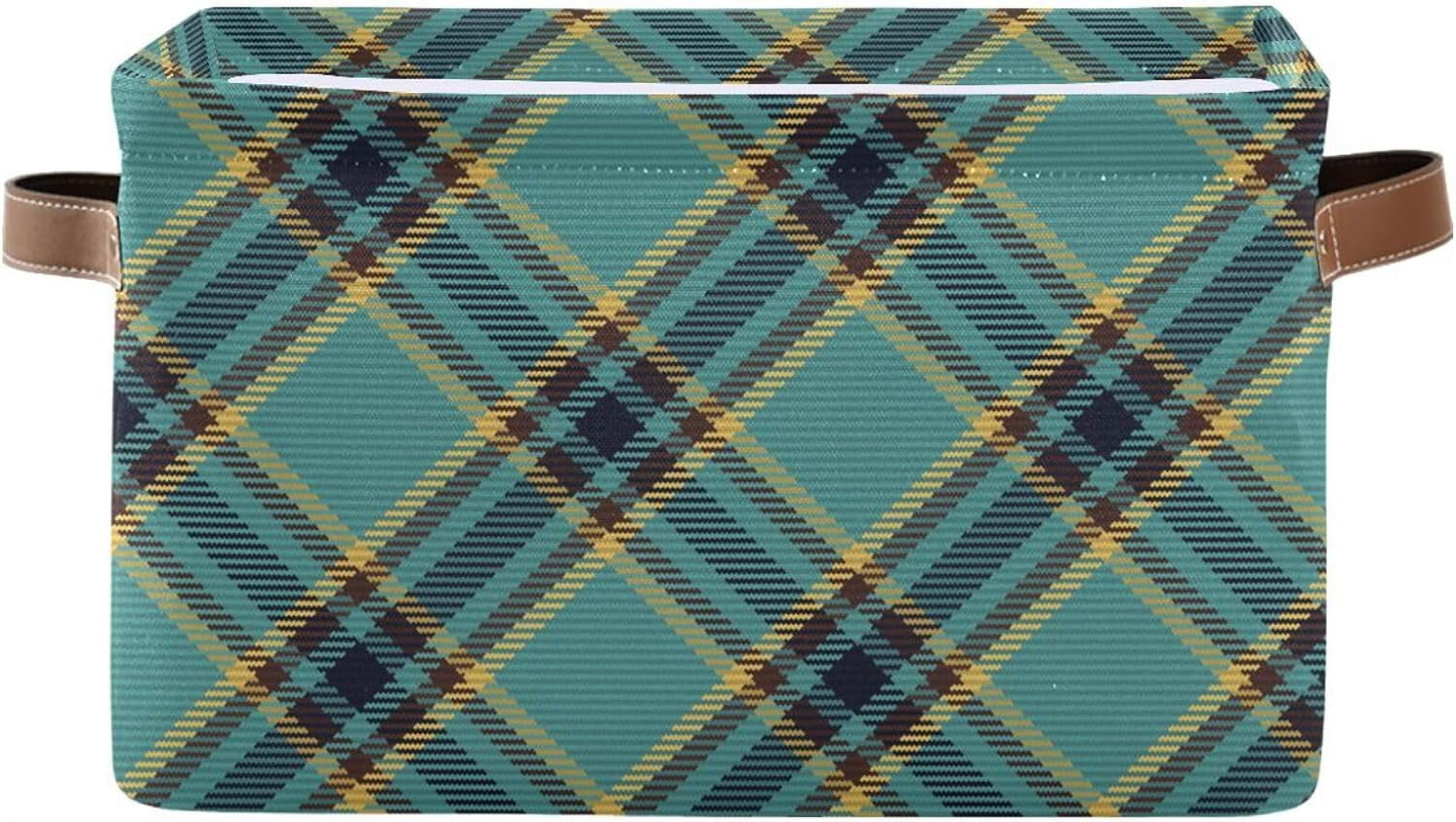 Scotland Storage Box Foldable Storage Bins Green Scottish Tartan Plaid Fabric Storage ...