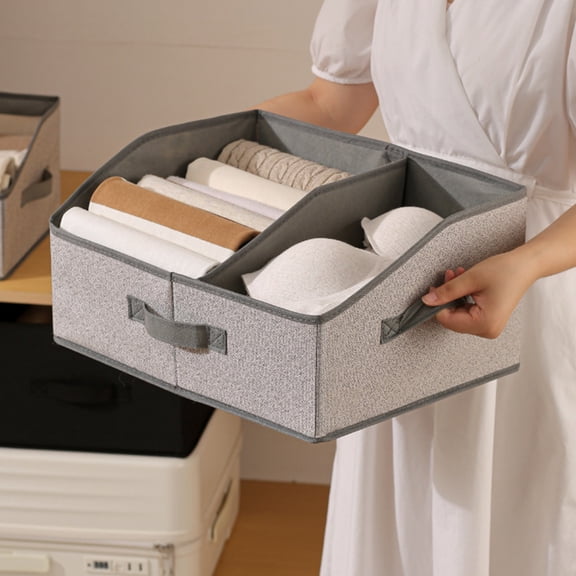 Foldable Storage Bins Trapezoid Fabric Organizer for Closet Nursery Bedroom Office, Collapsible Storage Box for Clothes Towels Books Toys, Sturdy Non-Woven Fabric Storage Container with Handles