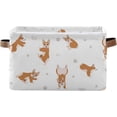 thumbnail image 1 of Foldable Storage Bins Yoga Welsh Corgi Dogs Fabric Storage Baskets Collapsible Decorative Baskets Closet Organizer Bins with PU Handles for Shelves Home Closet Living Room-1Pack Decor Gifts, 1 of 7
