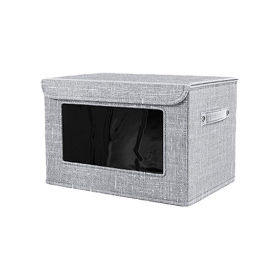 Foldable Storage Box with Clear PVC Window, Fabric Storage Container for Home Organization, Heavy Duty and Waterproof Design, Ideal for Toys Clothes and Camping Gear