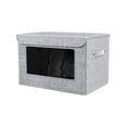 thumbnail image 1 of Foldable Storage Box with Clear PVC Window, Fabric Storage Container for Home Organization, Heavy Duty and Waterproof Design, Ideal for Toys Clothes and Camping Gear, 1 of 6