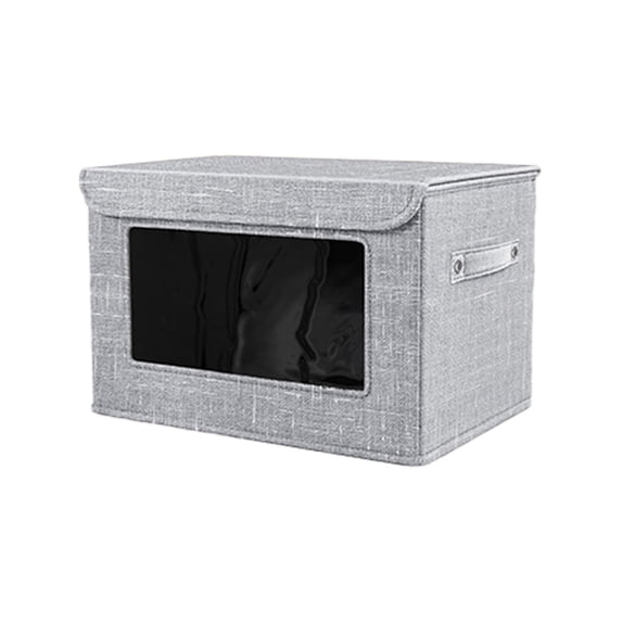 Foldable Storage Box with Clear PVC Window, Fabric Storage Container for Home Organization, Heavy Duty and Waterproof Design, Ideal for Toys Clothes and Camping Gear
