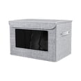 thumbnail image 1 of Foldable Storage Box with Clear PVC Window, Fabric Storage Container for Home Organization, Heavy Duty and Waterproof Design, Ideal for Toys Clothes and Camping Gear, 1 of 6