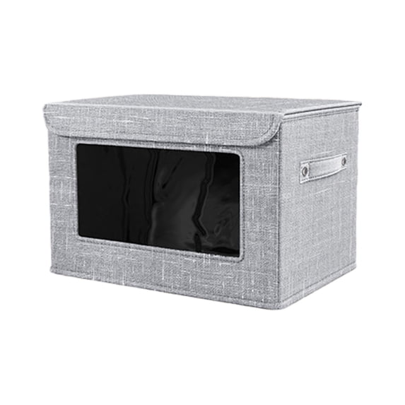 Foldable Storage Box with Clear PVC Window, Fabric Storage Container for Home Organization, Heavy Duty and Waterproof Design, Ideal for Toys Clothes and Camping Gear