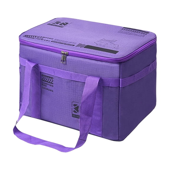 Foldable Storage Box, Large Capacity Organizer for Camping Gear, Picnic, Car Trunk (Purple 30L)