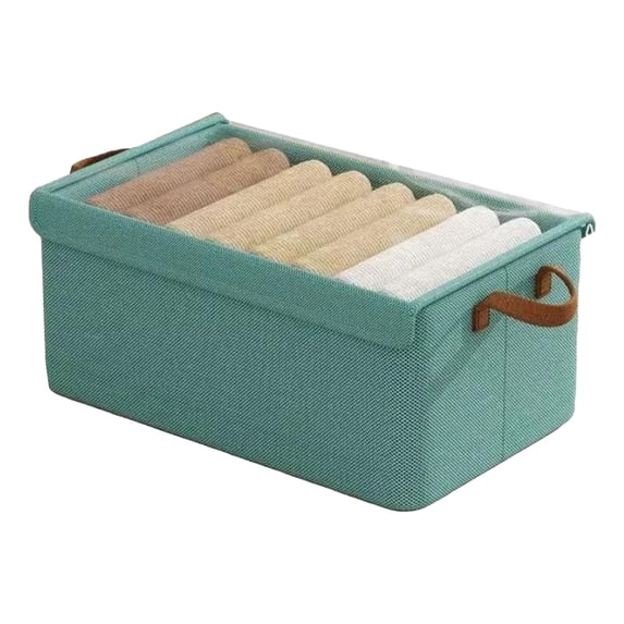 Foldable Storage Box with Lid Extra Large Fabric Closet Organizer for Clothes, 18.5x11x7.9 Inch Canvas Box, Collapsible Design for Bedroom, Shelf, Closet, Underbed