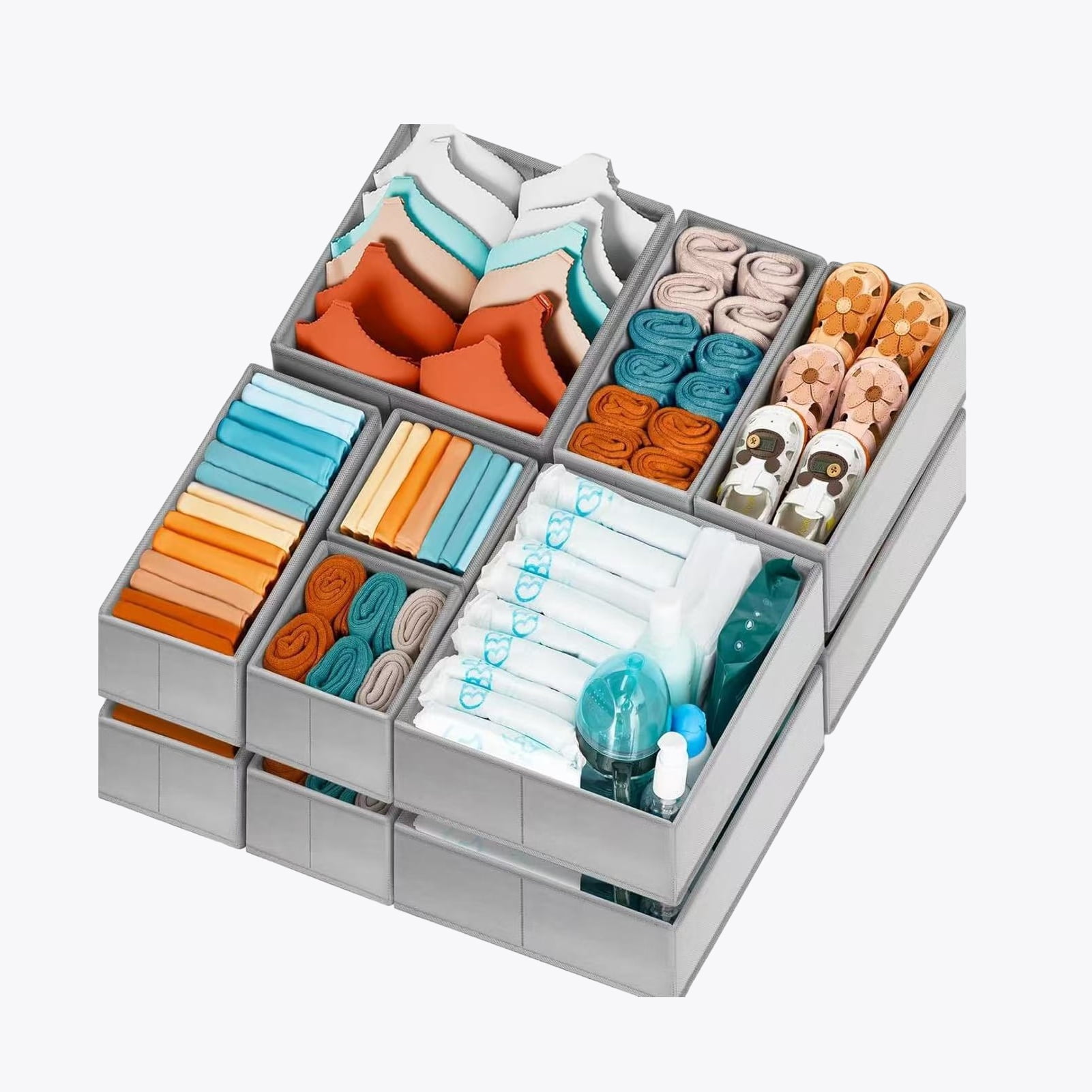 Moduler Storage Containers Foldable Storage Box Non-Woven Fabric Lightweight Drawer Organizer ...