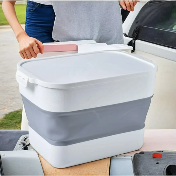 Foldable Storage Box, Plastic Storage Container, Large Household Organizing Bin, Multi-Use Clothing & Toy Organizer + Stackable Design, For Home & Car, Space-Saving Solution | Versatile UKHBMC