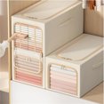 thumbnail image 1 of Foldable Storage Box, Wardrobe Organizer, Cotton Linen Material, Collapsible Fabric Bin, for Closet Organization, Clothing Storage, and Home Decor, Beige, by FAJHHA, 1 of 7