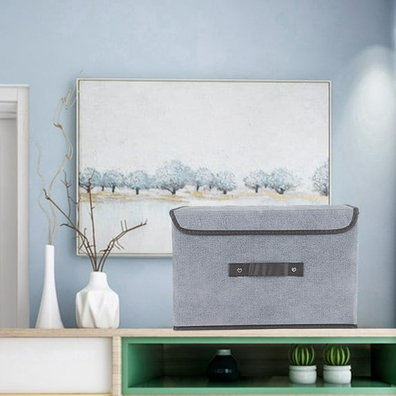 Foldable Storage Box With Lid 2pcs (large + Small) Fabric Storage Box ...