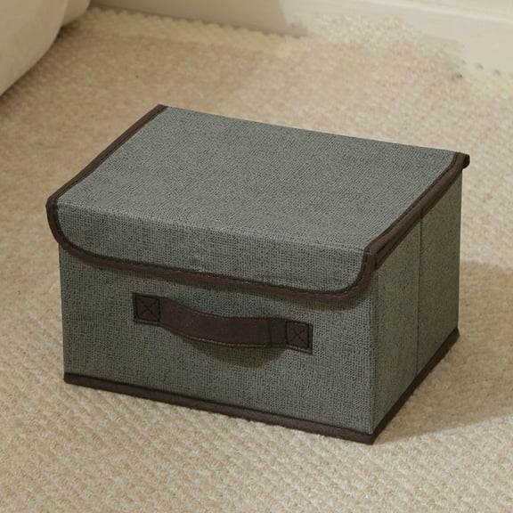 Foldable Storage Box with Dustproof Lid and Handle,Collapsible Washable Shelf Closet Baskets,Clothing, Toys, Home Wardrobe Storage and Organizing Box