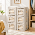 Foldable Storage Box with Metal Frame, Cream White, 16.5x12.2x12.2 Inch ...
