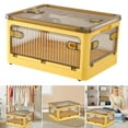 thumbnail image 1 of Foldable Storage Box with Wheels Sided Doors Organizerfor Home Storage (Yellow), 1 of 9
