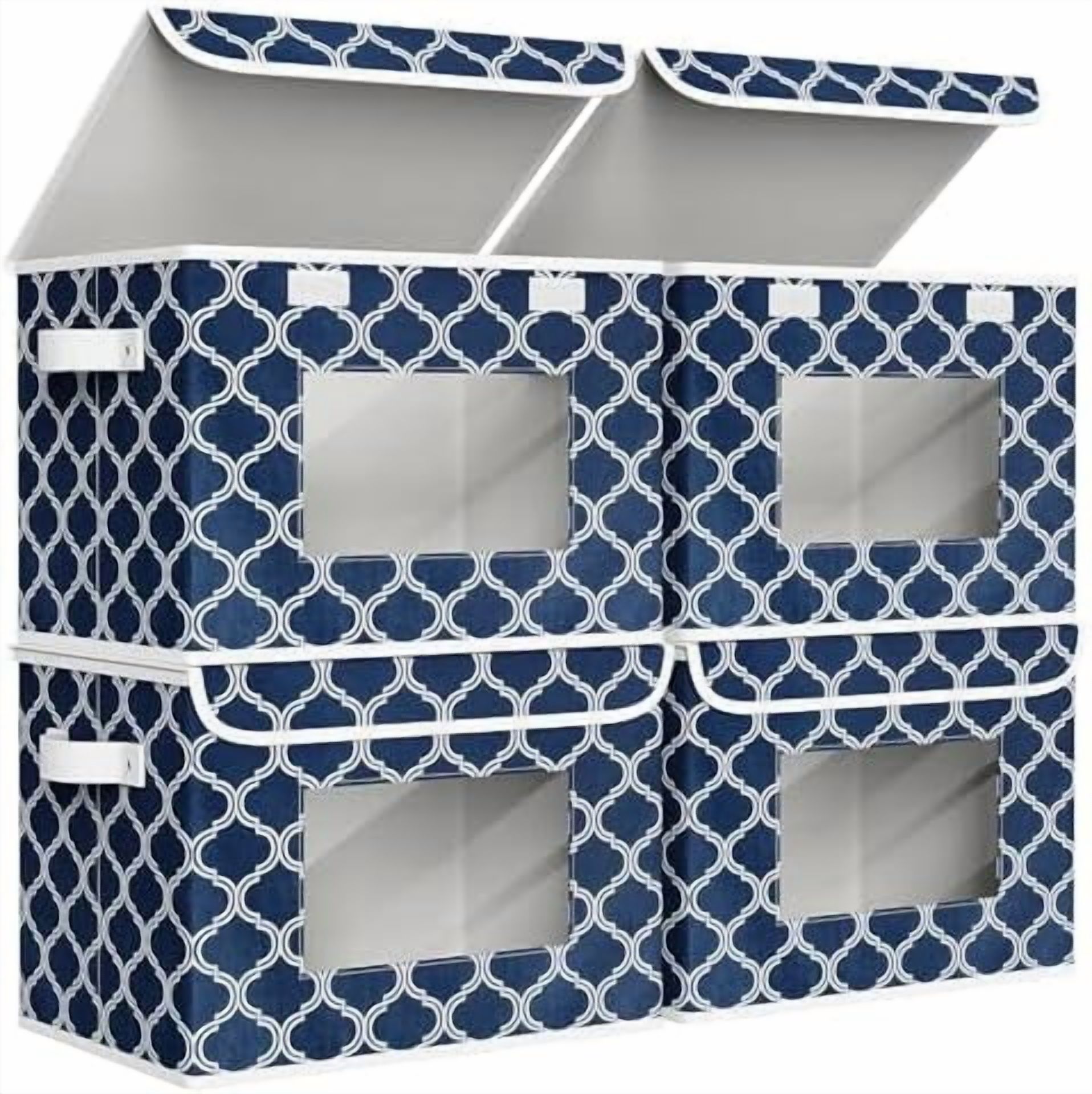Foldable Storage Boxes [4-Pack] Large Collapsible Stackable Storage ...