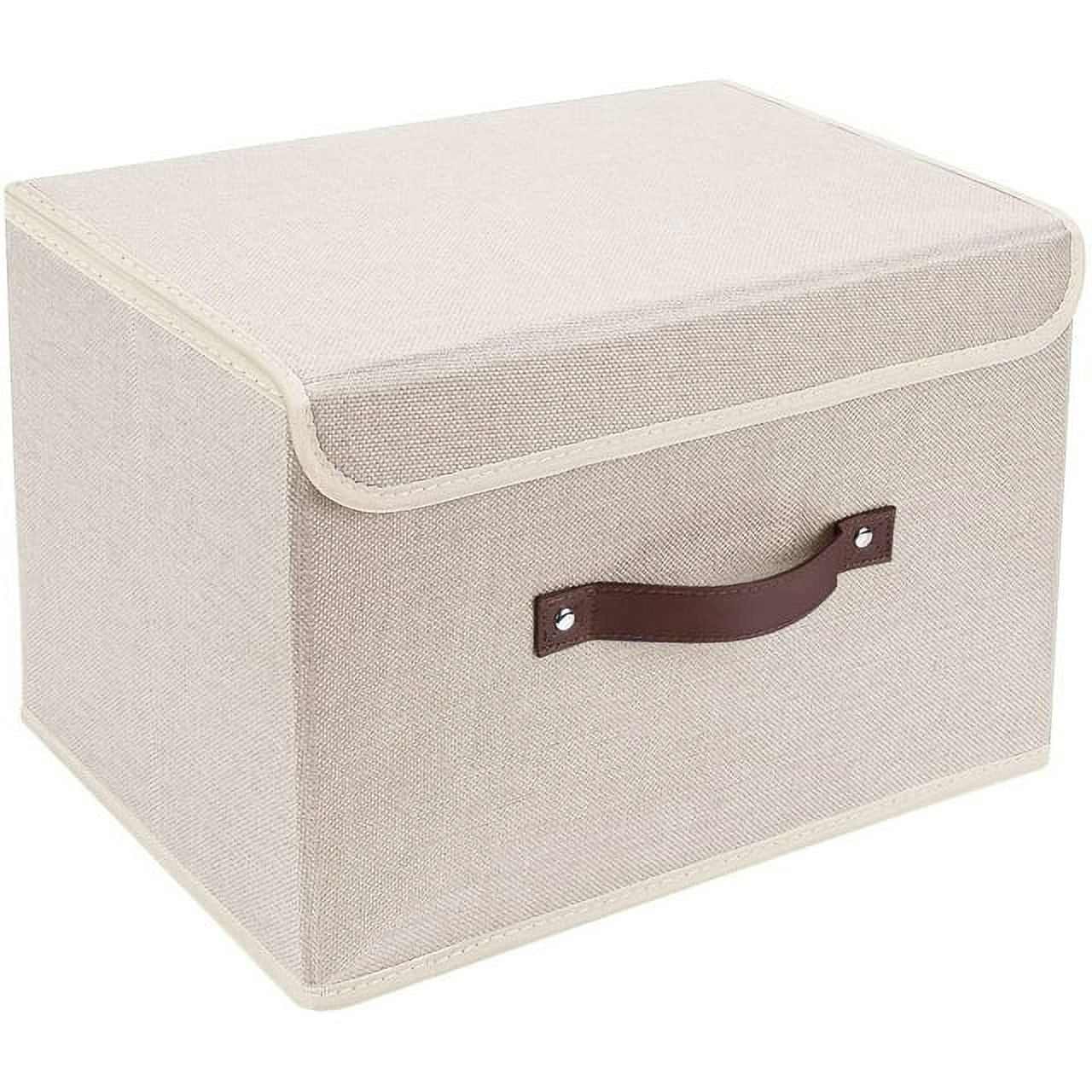 Foldable Storage Boxes with Lids,10" x 7.5" Fabric Storage Bins with Lids, Toys Organizers