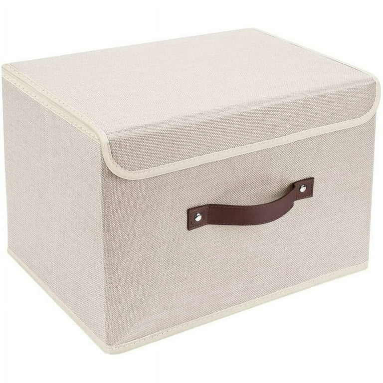 Werseon 12 inch Storage Cubes with Handle, Set of 6, Foldable Cube Storage Bins, Storage Boxes for Organizing Closet Bins-Beige, Size: 12 x 12 x 3.9