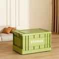 thumbnail image 1 of Foldable Storage Container Box with Lid, Large Capacity Plastic Tote Container Stackable Utility Crates Shelf Basket for Clothes Books Snack Shoe(Green), 1 of 7