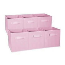 Foldable Storage Cubes - 6 Pack, Pastel Pink