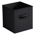 thumbnail image 1 of Foldable Storage Cubes with Handle, 13X13X13 Inches Fabric Organizer Box for Clothes Toys Towels, Home Wardrobe Closet Storage Basket, A Black, Open-Top Fabric Storage Box, 1 of 9