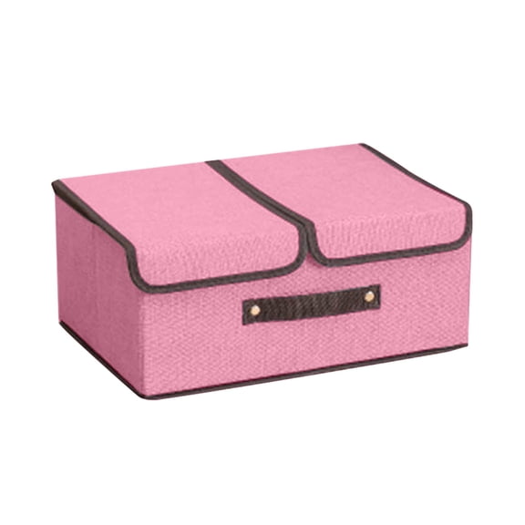Foldable Storage Cubes - Linen Fabric, PU Handles, Stackable Organizer for Clothes & Accessories