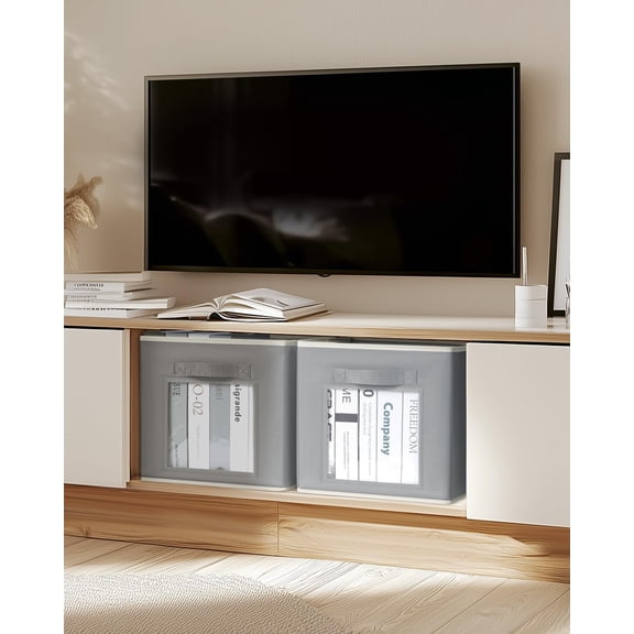 Foldable Storage Cubes with Window - Fabric Bins for Clothes, Closet & Office Organization, Set of 12