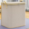 thumbnail image 1 of Foldable Storage Hamper Cozival Storage Organizer Bag - Large Zippered Cloth Bin for Blankets/Bedding, Reinforced Handles, Foldable Mobile Laundry Hamper, Closet & Home Use, Coffee, 1 of 3