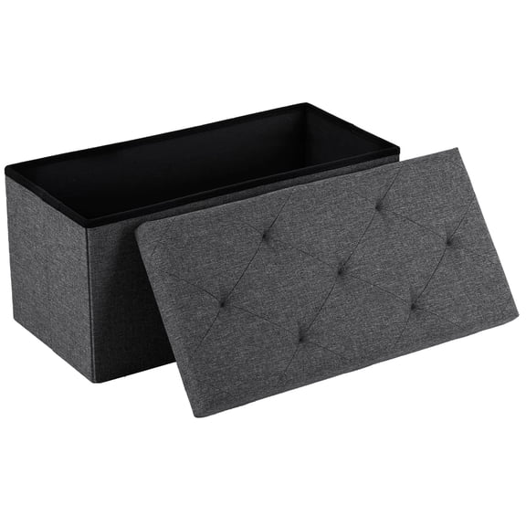 Foldable Storage Ottoman Bench Storage Chest Padded Seat Foot Rest Stool For Living Room Bedroom End Of Bed Organizer