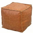 thumbnail image 1 of Foldable Storage Ottoman, Brown Faux Leather Pouf, Multifunctional Footrest Stool with Removable Cover, Living Room Furniture, Seating and Organizer for Blankets, Toys, Clothes, 1 of 11