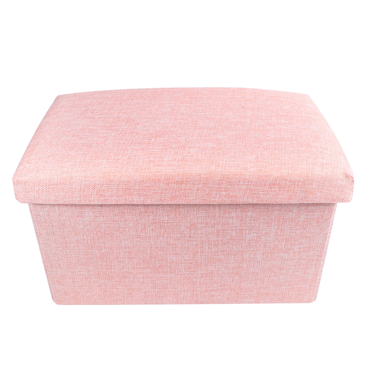 Foldable Storage Ottoman with Folding Toy Chest Storage Box Linen