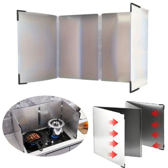Foldable Stove Splatter Guard Grease Shield Nonstick Oil Stove Splash Guard Cooking Splatter Screen Kitchen Backsplash Protector For Stove Top Wall Gas Range Frying Pan Camping,4 Sided