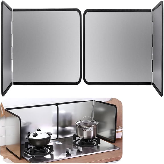 Foldable Stove Splatter Guard Shield Nonstick Oil Stove Splash Guard Cooking Splatter Screen Kitchen Backsplash Protector For Stove Top Wall Gas Range Frying Pan Camping... (Height 40cm)