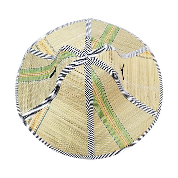 Foldable Straw Hat Fashion Portable Rattan Black Drawstring Wide Brim Unisex Fisherman's Cap Straw Cap for Fishing, Hiking, Camping