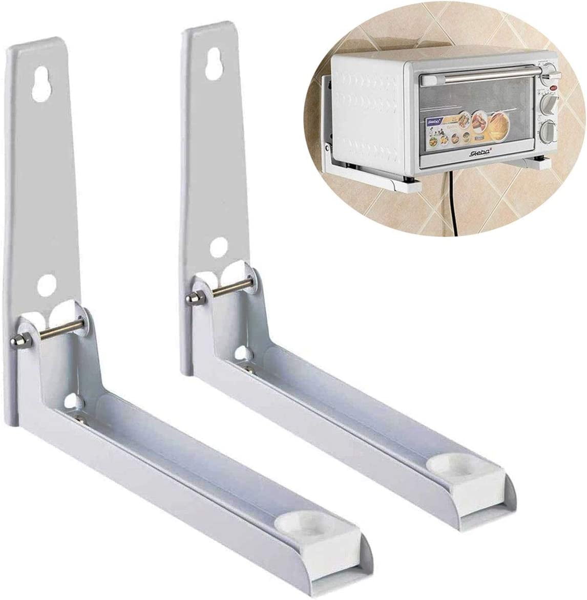 Microwave Bracket Wall Mount, Foldable Kitchen Stretch Oven Stand Shelf Rack Load 100 Lb, White In | Whizz Small Appliance Parts &amp; Accessories