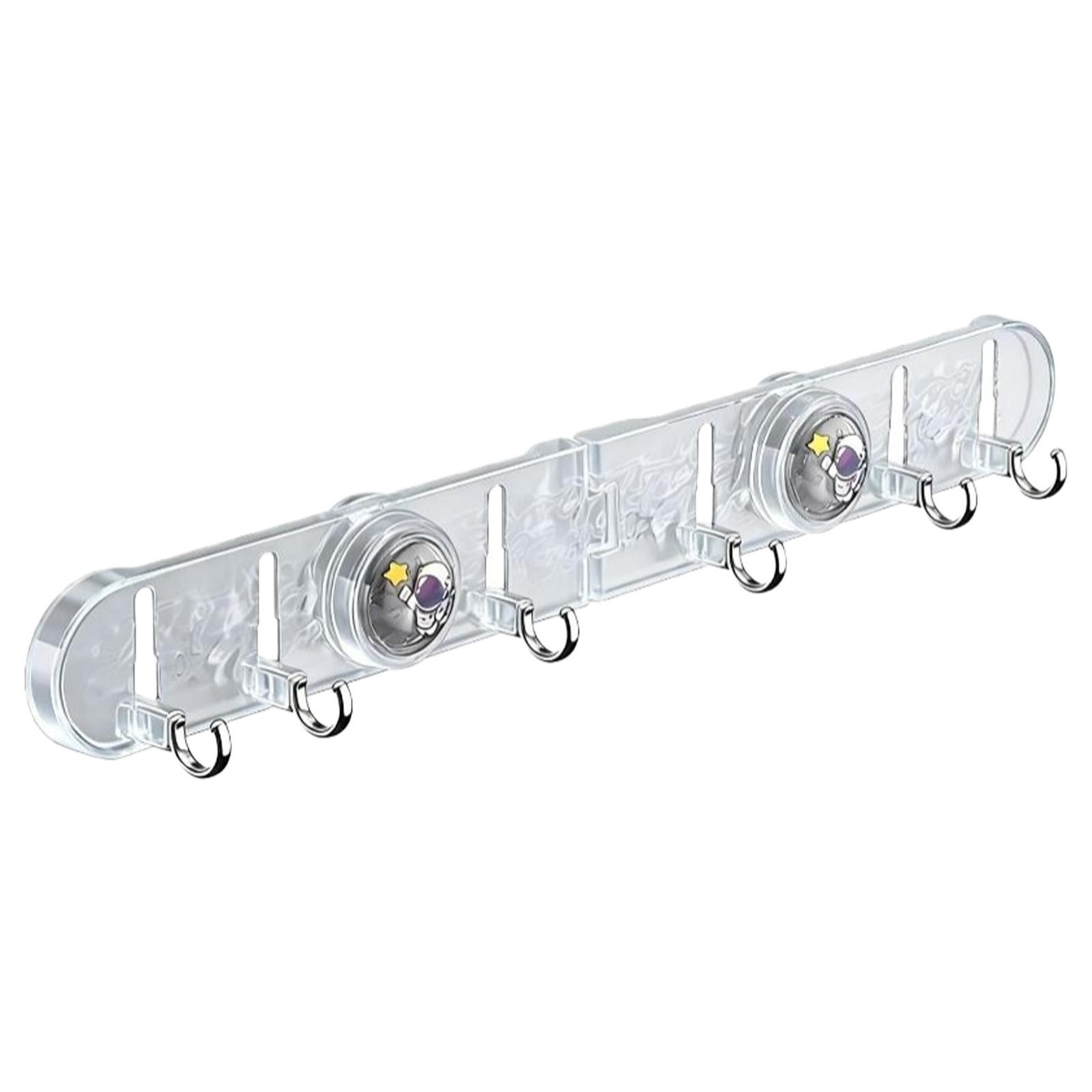 Multi Hook Racking Unit Foldable Suction Corner Multi Hook Rack, No-Drill Wall Towel Holder for ...