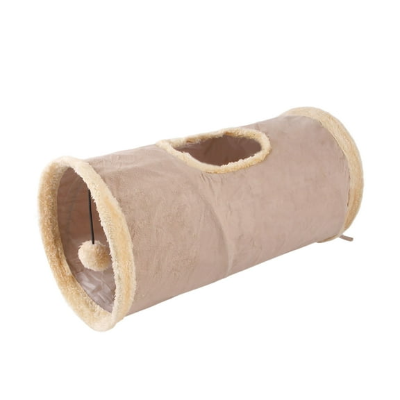 Foldable Suede Cat Tunnel Suitable For Indoor Portable Cat Play Tunnel With Holes Suitable For Cats Ferrets And Rabbits To Play With