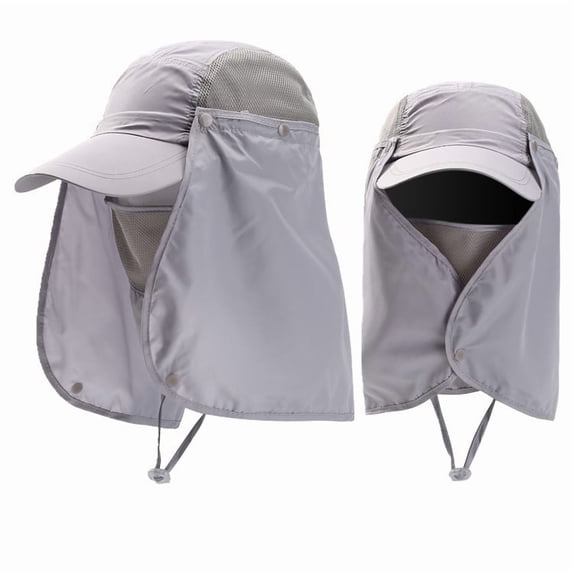 Foldable Sun Cap, Fishing Hats, UPF 50+ Protection Caps with Face Mask Neck Flap
