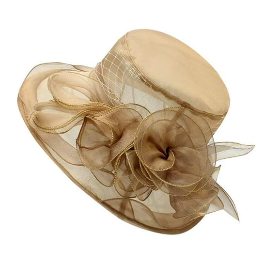 Foldable Sun Hat for Women - Large Brim, Breathable Polyester, Elegant Plain Design, One Size Fits 57cm Head Circumference