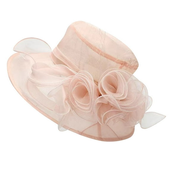 Foldable Sun Hat for Women - Large Brim, Breathable Polyester, Elegant Plain Design, One Size Fits 57cm Head Circumference