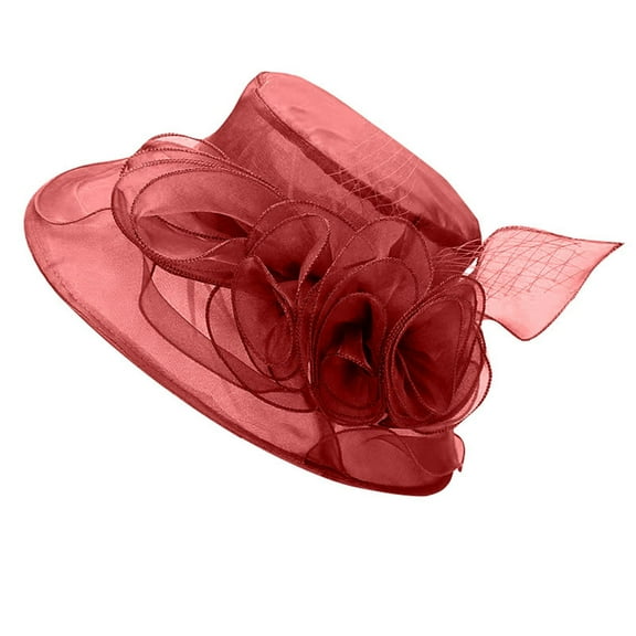 Foldable Sun Hat for Women - Large Brim, Breathable Polyester, Elegant Plain Design, One Size Fits 57cm Head Circumference