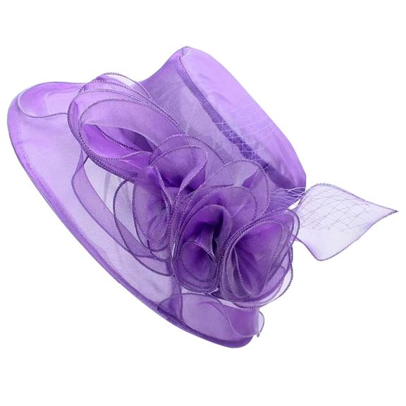 Foldable Sun Hat for Women - Large Brim, Breathable Polyester, Elegant Plain Design, One Size Fits 57cm Head Circumference