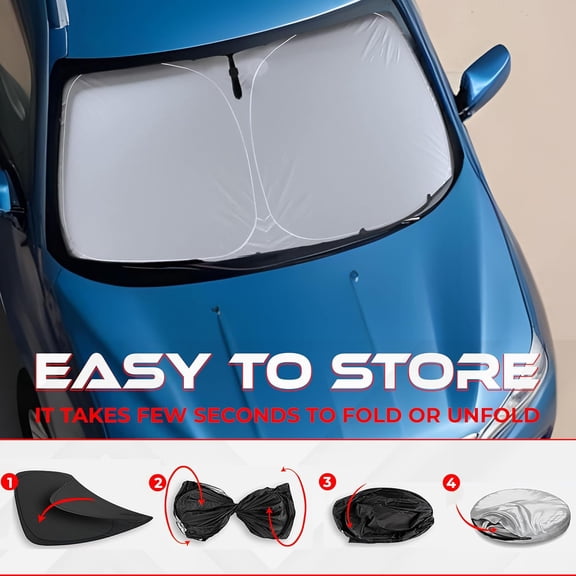 Foldable Sunshade Compatible with 2022-2025 For BMW 2 Series Coupe, UV Reflective and Easy Storage, Custom-fit Car Windshield Sun Shade
