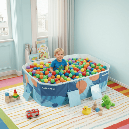 Foldable Ball Pit for Toddlers, 73'' Ocean Ball Pool, Play Pit Gift for Kids for Indoor Outdoor, Blue