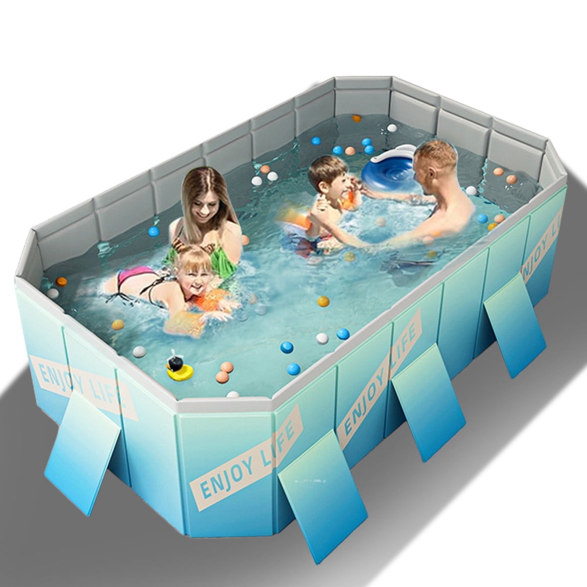 Foldable Above Ground Swimming Pools for Kids Adults, NonInflatable